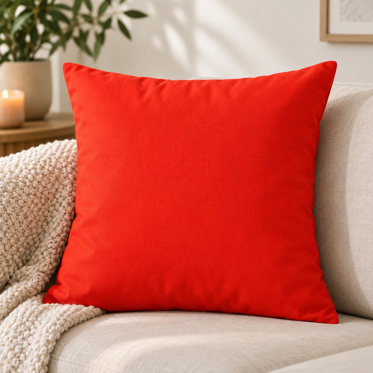 Unique Living - sierkussenhoes - 4 stuks - kussenhoesje - kussenhoes - oranje - 45 x 45 cm - met rits