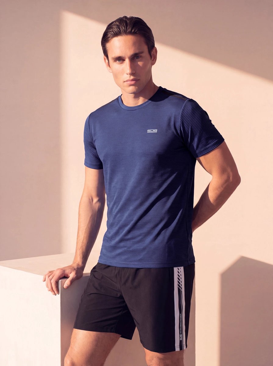 Sjeng Sports TEX LONG - Maat: M Pelikan Ink - Tennis Extra Long Shirt Mannen - Sportshirt - polyester