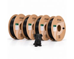 eSUN PLA Basic Filament Zwart 1.75 mm – 4 Pack (4x 1 kg) – 3D Printer Filament voor Bambu Lab, Creality, Prusa, Anycubic