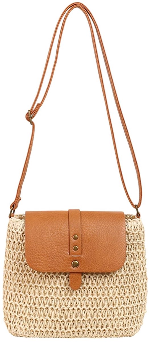 Elzusha - Schoudertas voor dames - Boheemse stijl - Beige