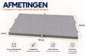 Grijze, gesloten puzzelmat met afmetingen 90x63x4 cm.