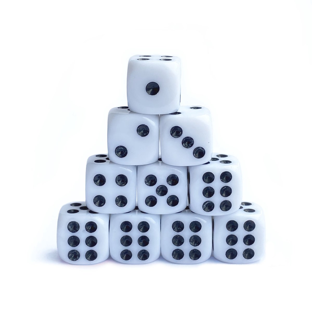 Go Go Gadget - Dobbelstenen - 1 set van 10 stuks - Dobbelspelletjes - Wit/ Zwart
