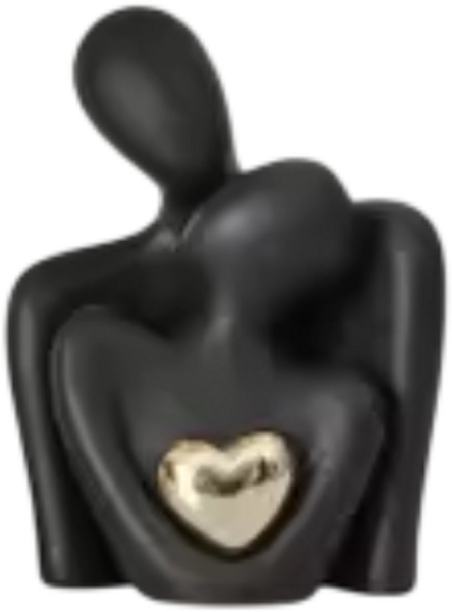 Romantisch Liefdes Beeldje met Omhelzend Paar – Paar Standbeeld Ornament, Liefdes Decoratie, Slaapkamer & Woonkamer Interieurdecoratie, Valentijnsdag Cadeau voor Partner, Geliefden & Koppels - Zwart