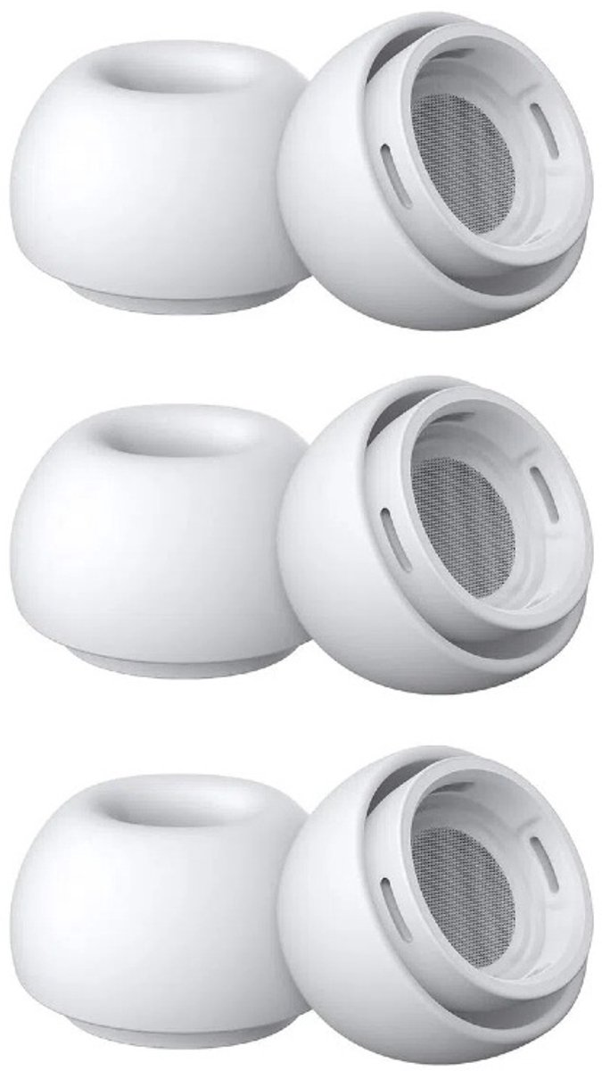 Go Go Gadget - Vervang tips - Oordopjes - Geschikt voor Apple Airpods Pro - 1 set van 3 paar (6 stuks) - Wit - Maat M