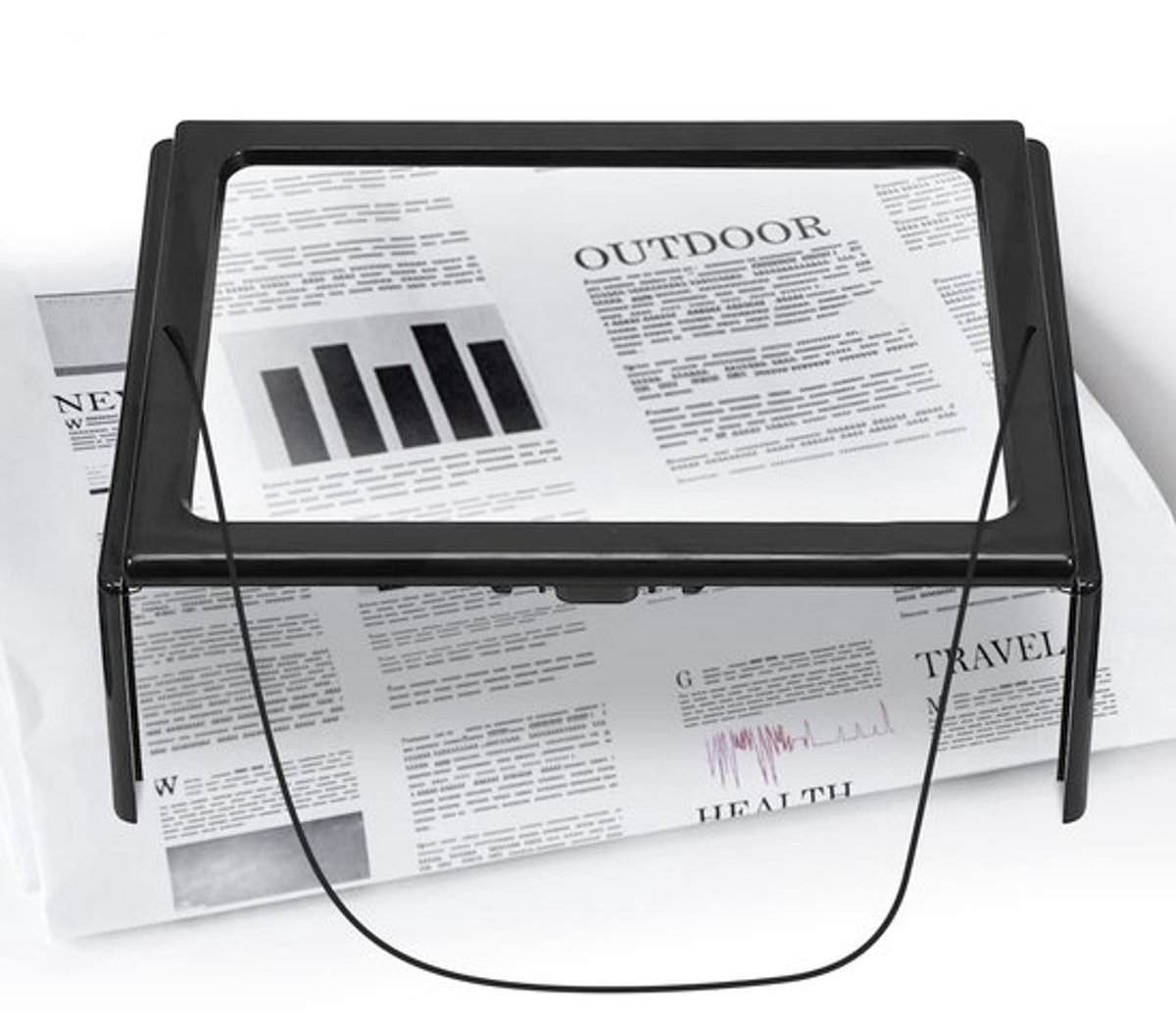 Dailygoods - LED Vergrootglas - Handsfree Leesmagnifier - A4 Formaat - Ideaal voor