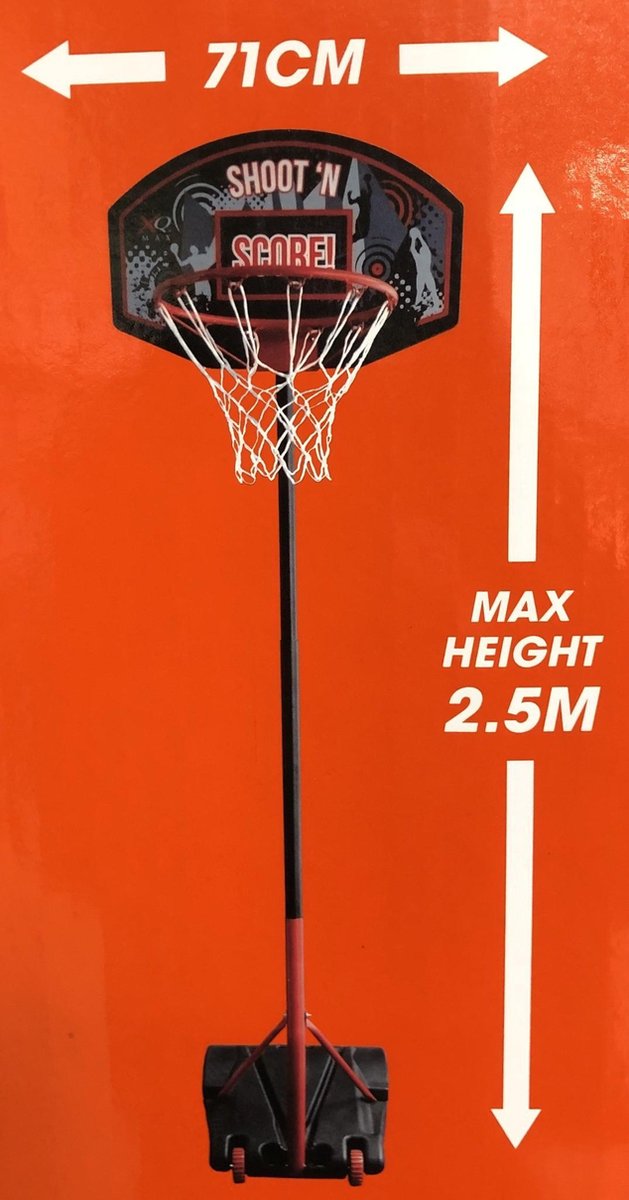 | XQ Max Basketbal standaard set verrijdbaar Kinderen plastic basketbalstandaardset, in hoogte