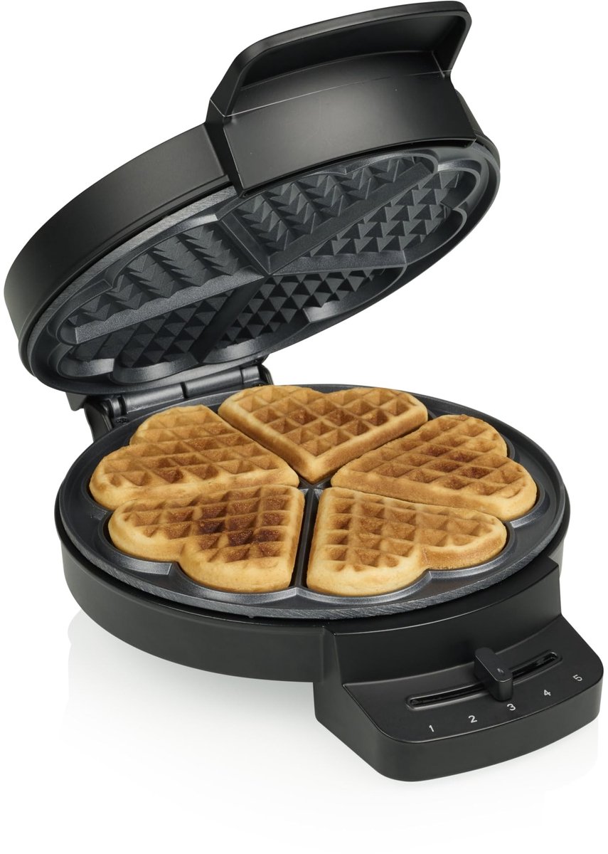 Elzusha - Deluxe Wafelijzer voor Hartvormige Wafels met 1000 W Vermogen