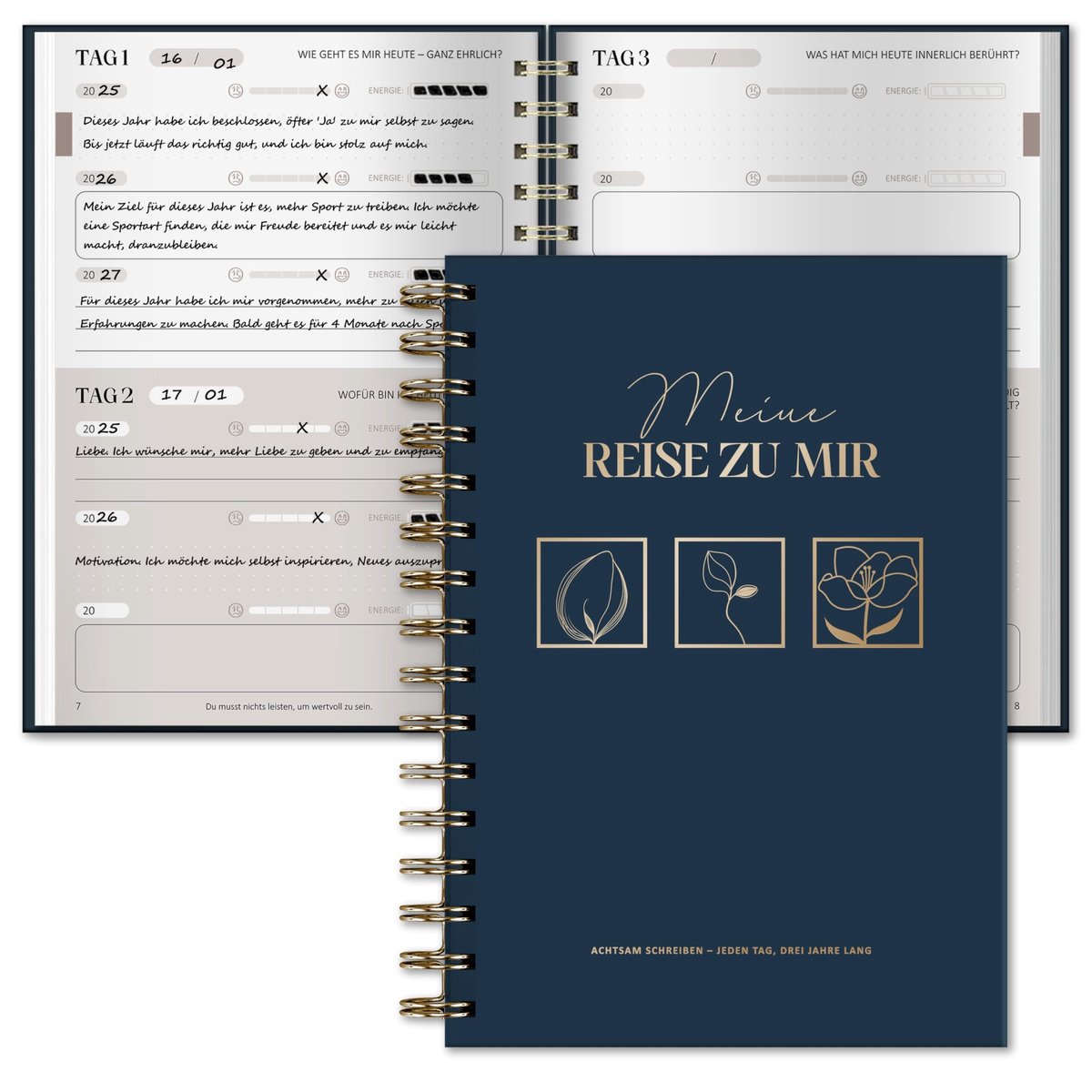 Elzusha - Donkerblauw Dagboek met Uniek Ontwerp