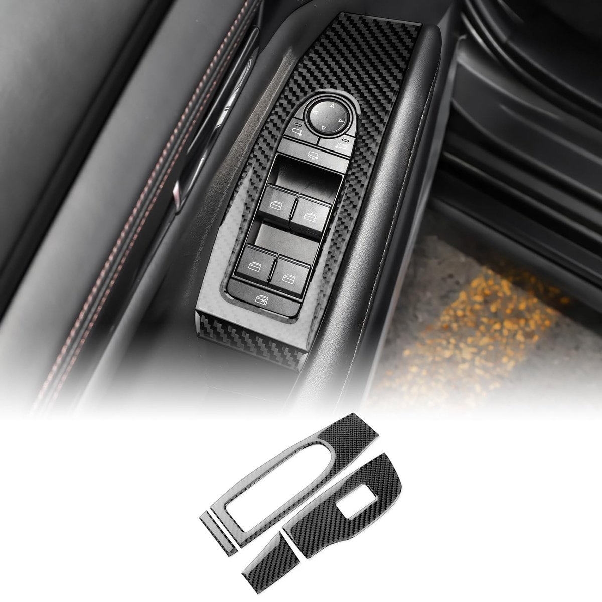 Elzusha - Carbon Fiber Schakelpaneel Cover - Voor Mazda 3 2019-2025