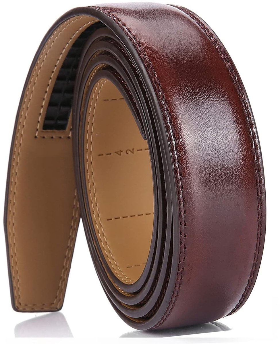 Elzusha - Heren Riem zonder Gesp - Automatisch en 30mm Breed Leren Band