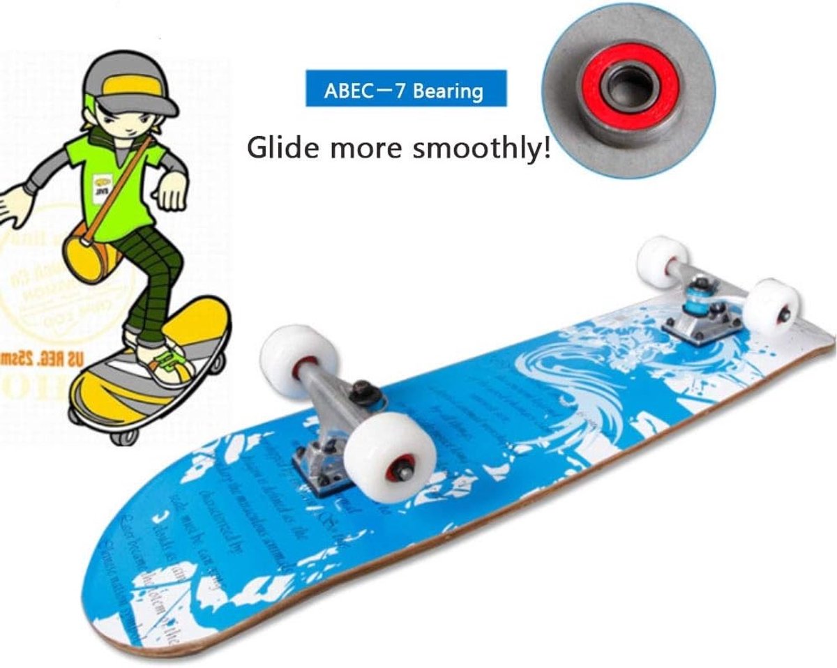 Skateboard - 78 cm - Dubbel Kick Board van Canadees Esdoornhout - Voor Beginners en Gevorderden