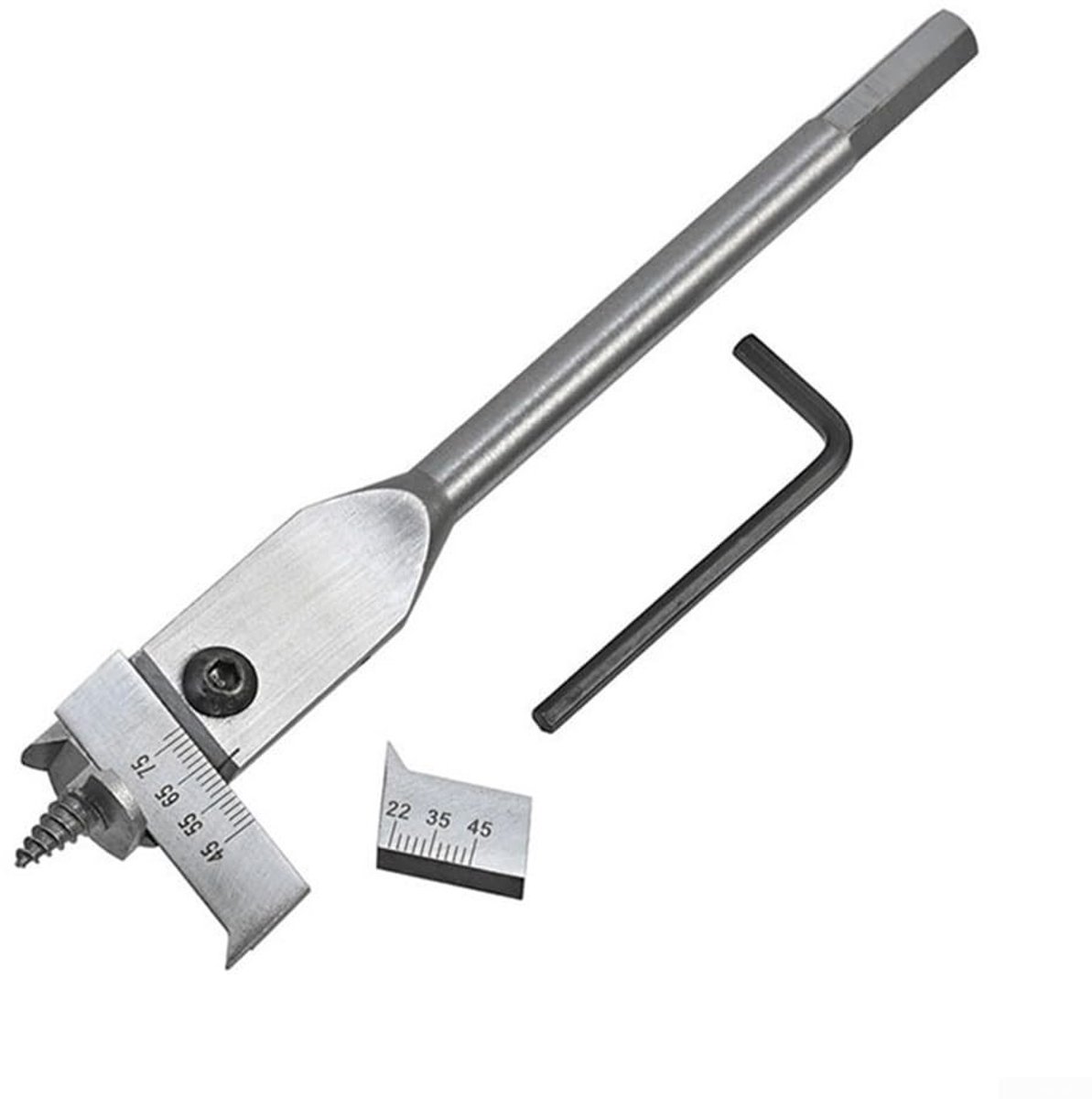 Elzusha - Verstelbare Spade Boor Set voor Houtbewerking (22-75mm)