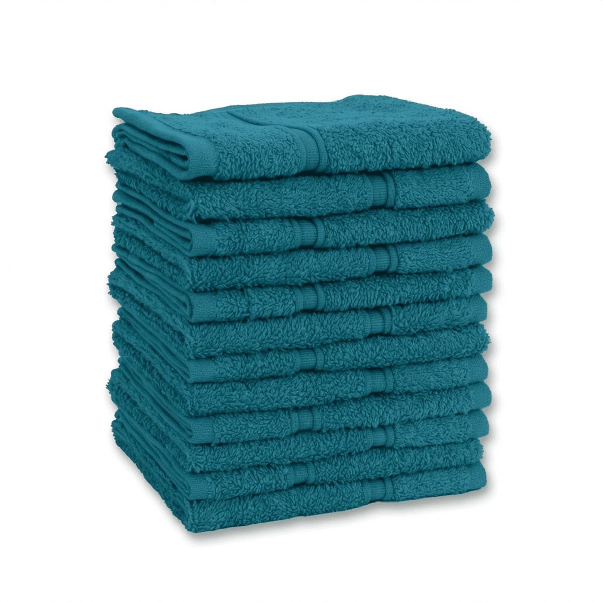 Elzusha - Set van 12 Gastendoeken van 100% Katoen in Petrol Blauw