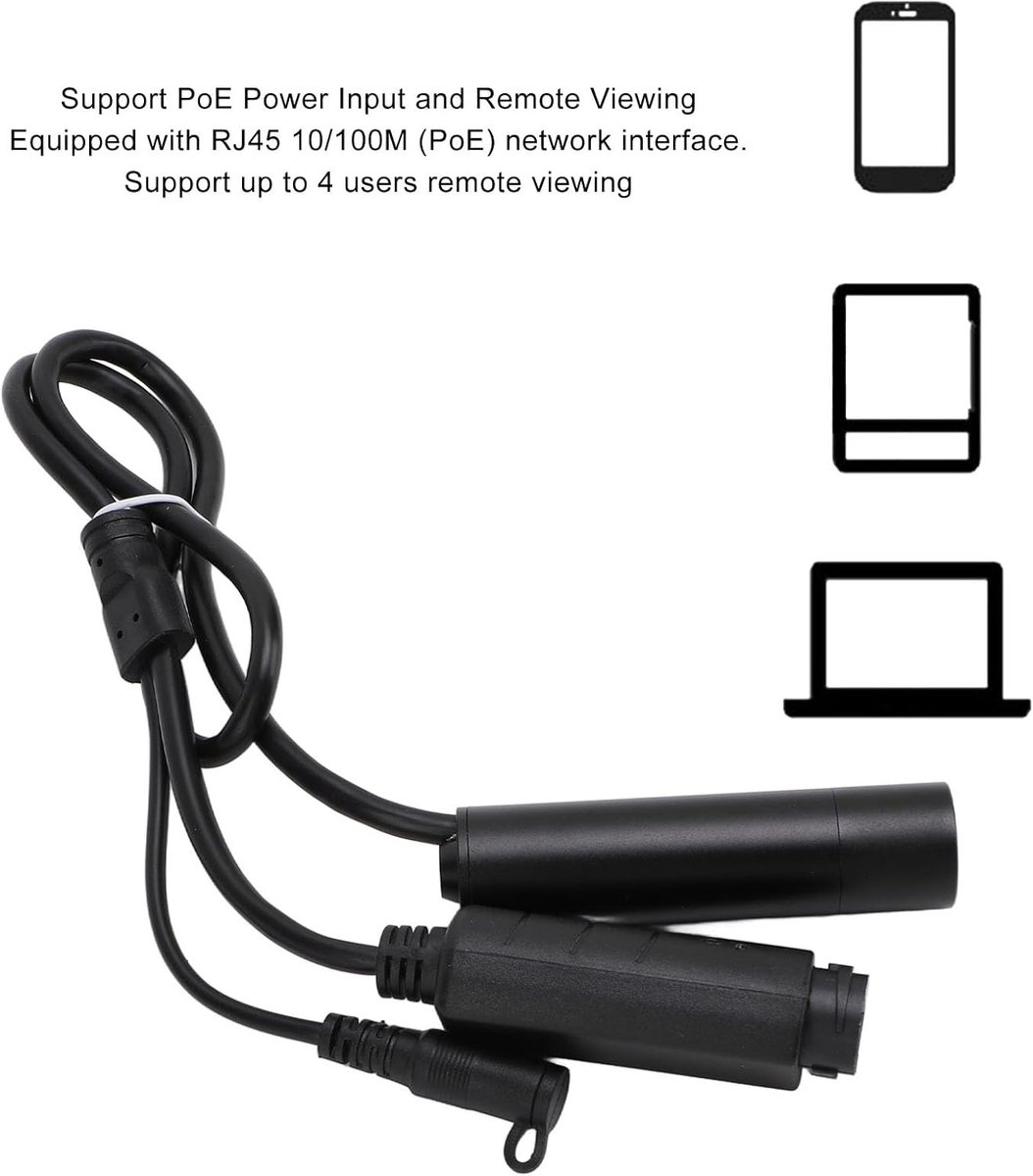 Kleine POE-netwerkcamera - Wit - 1080P - Bekabelde Mini-bewakingscamera met Bewegingsdetectie - Voor Binnen en Buiten