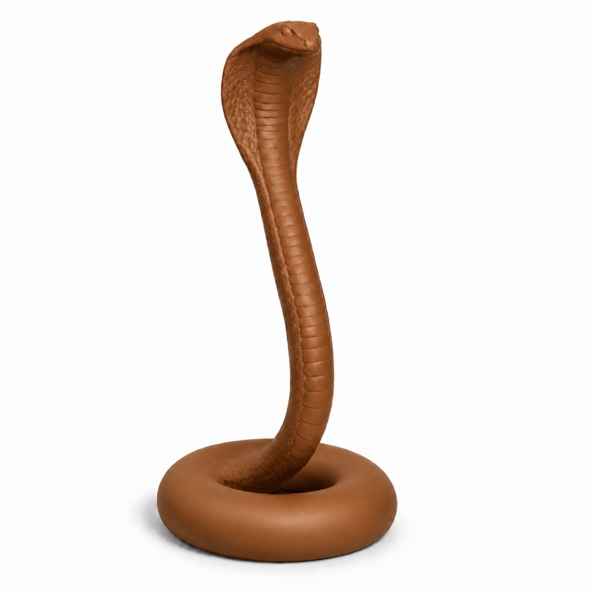 Fiastra Cobra slangenbeeld - decoratief beeld - Bruin