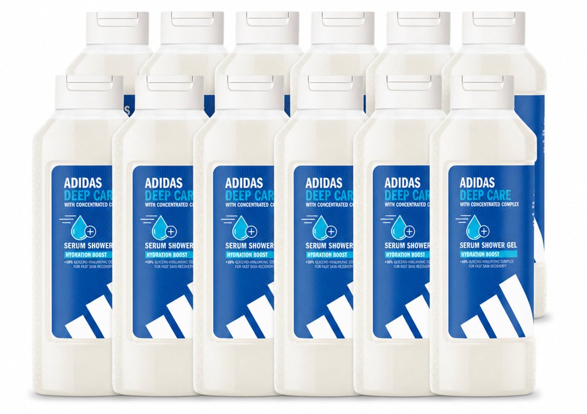 12 x Adidas – Douchegel – Active Skin & Mind Deep Care – 400 ml - Voordeelverpakking - 12 stuks