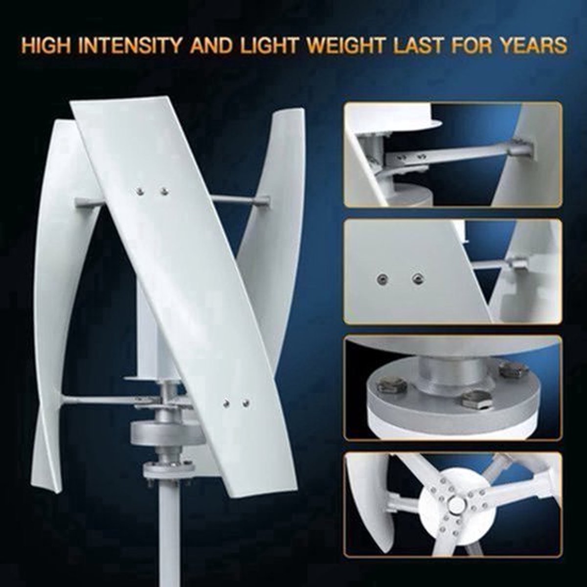 Verticale Windturbine – Horizontale Windmolen – Mini Windgenerator – Windkracht Turbine – 2000W Vermogen – 12V - MPPT Controller