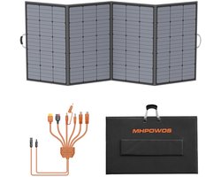 MHPOWOS 400W Opvouwbaar Zonnepaneel, Monokristallijn ETFE, IP67 Waterdicht met steunen, voor krachtstations, camper en off‑grid