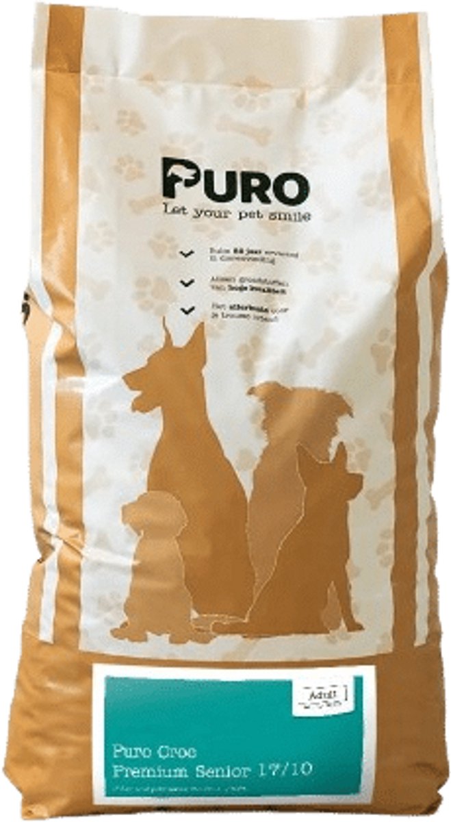 Puro Croc Premium - Senior 17/10 - 15 kg - Krokante hondenbrokken