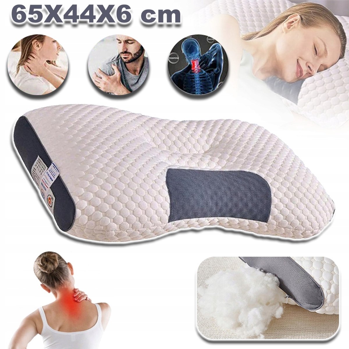 Ultrazacht Neksteunkussen Met Afneembare En Wasbare Hoes - Premium Traagschuim, Ademend, Diepe Slaap, Moderne Slaapkameraccessoire - Woondecoratie Cadeau
