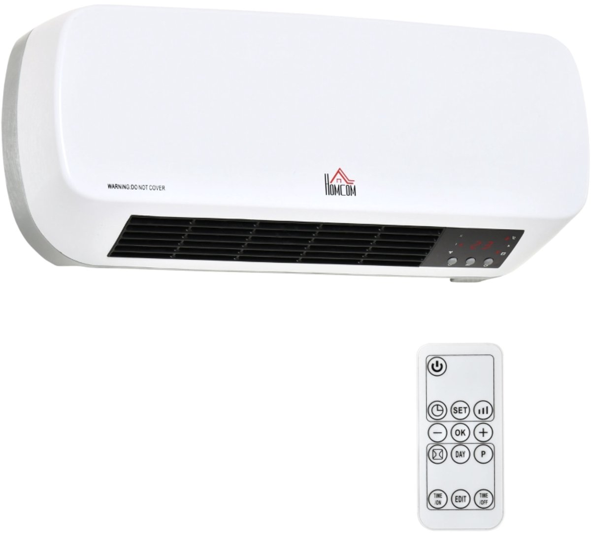 Wandkachel voor badkamer – Keramische kachel 2000W met timer & LED