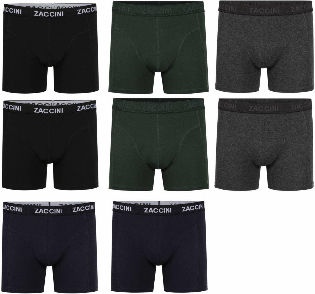Zaccini Heren Boxershorts 8-pack - Donker - Katoen