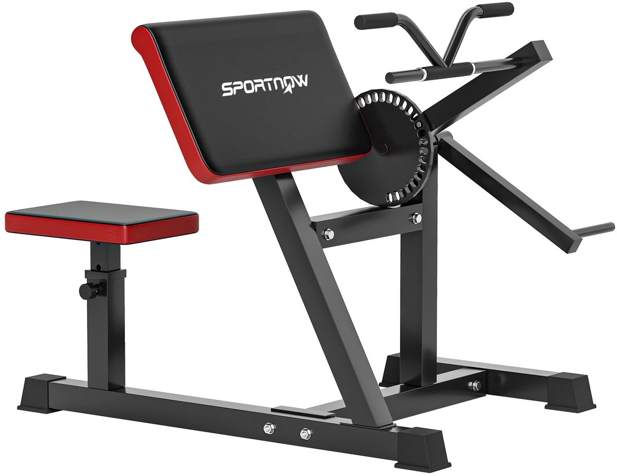 DayeLabel 2-in-1 Biceps- en Tricepsmachine - Curlbank - Curlbench - Verstelbaar - 5 Zithoogtes - Fitnessapparaat - Zwart/Rood