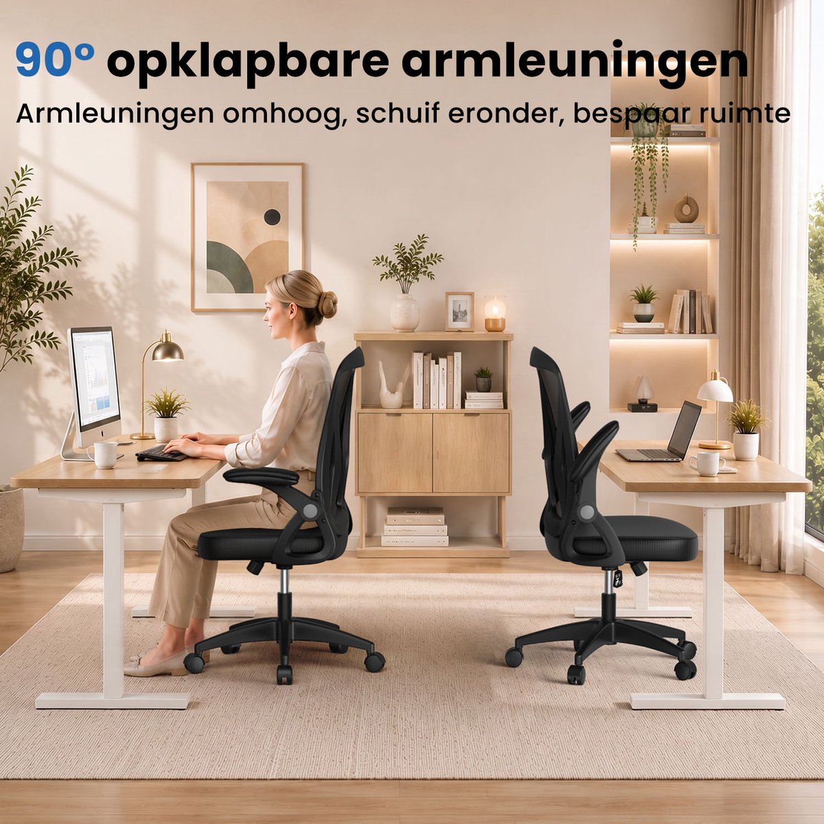 DMN Europe Ergonomische Bureaustoel met Opklapbare Armsteunen - afbeelding 2