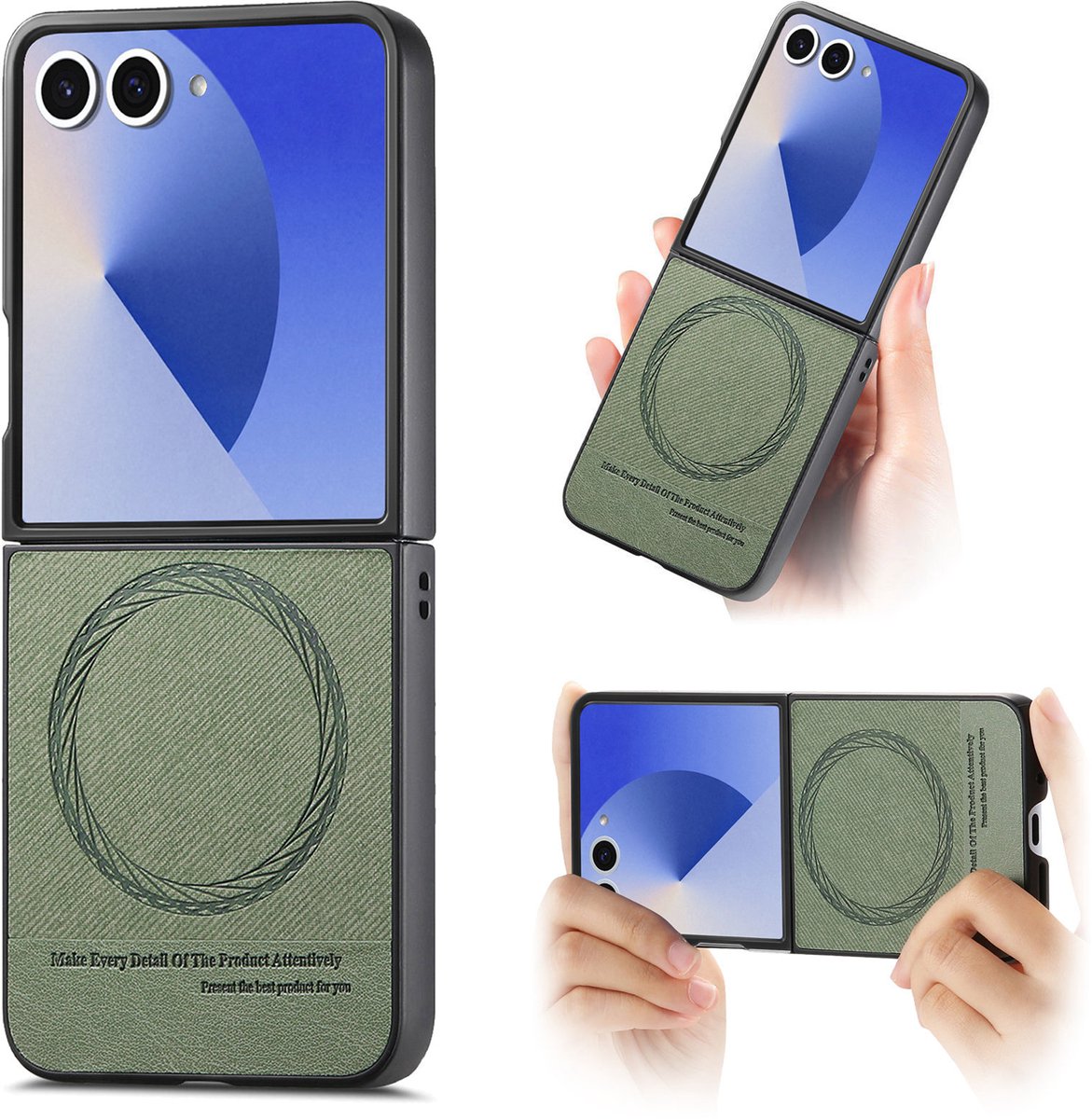 Luxe Magnetische hoesje voor Samsung Galaxy Z Flip 8 _ Groen