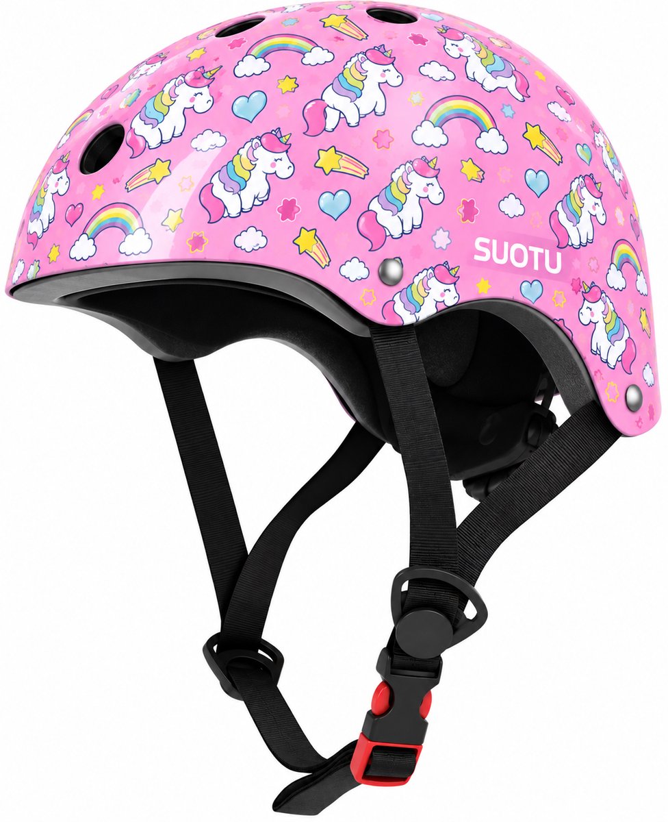 Suotu Kinderhelm Verstelbare Fietshelm & Skatehelm Voor Fietsen Steppen Skateboarden & BMX – Eenhoorn Unicorn