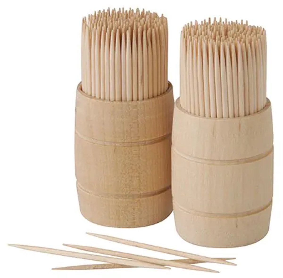 400 Tandenstokers, hout "pure" rond 6,8 cm in spenderbox, van hout