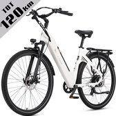 TTGO C3 SE Elektrische Fiets - 250W Motor - 36V18Ah Accu - Max Snelheid 25km/u - 28 Inch Banden - Max Bereik 80-120km - Shimano 7 Versnellingen - Wit