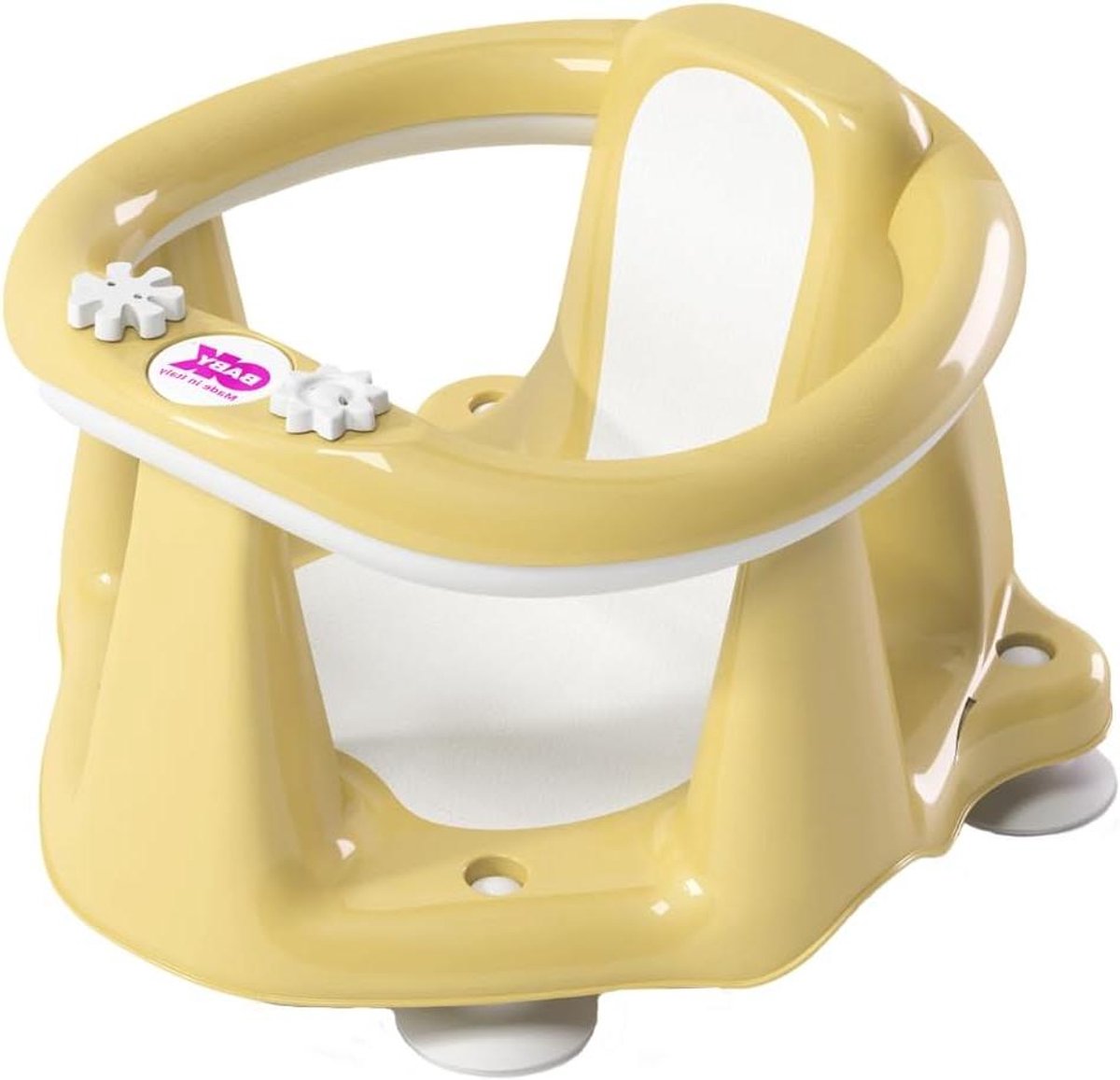 Baby badring - Badzitje baby - Veilig badderen - Met antislipzitje - 38 cm breed - Geel