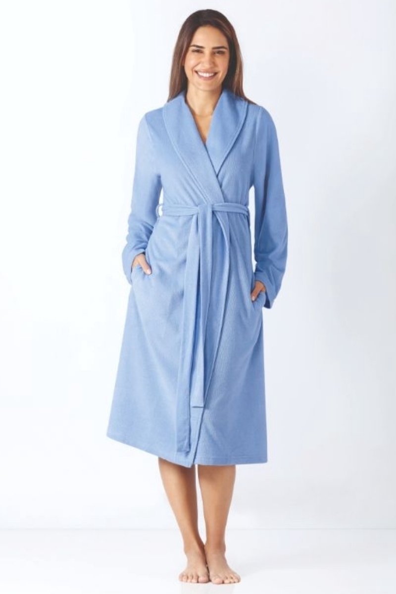 Hajo Badstof dames badjas hemelsblauw Hajo - Blauw - Maat - 44/46