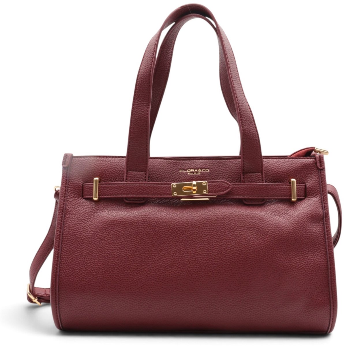 Flora&Co - CHANTAL - zacht kunstleer - handtas/dames tas - met lange instelbare draagriem - bordeaux