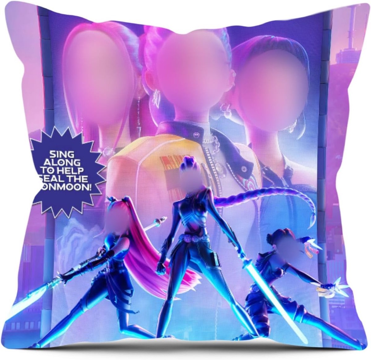 Linnen Kussenhoes 45x45cm, Vierkante Kussenhoes in Anime Kawaii Stijl voor Bank en Slaapkamer, Decoratief en Comfortabel
