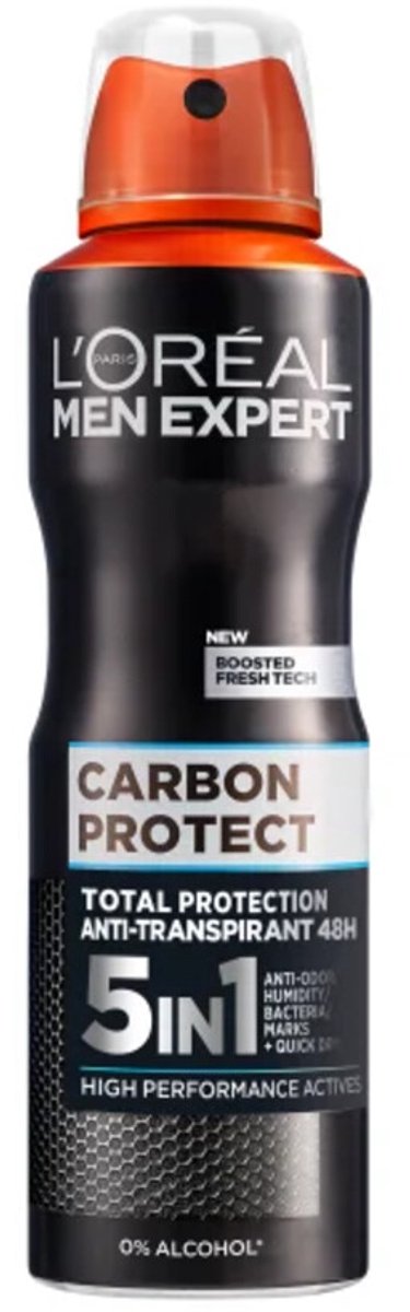 L'Oréal Men Expert 5in1 Deodorant Spray Carbon Protect - 3 x 150 ml - Voordeelverpakking