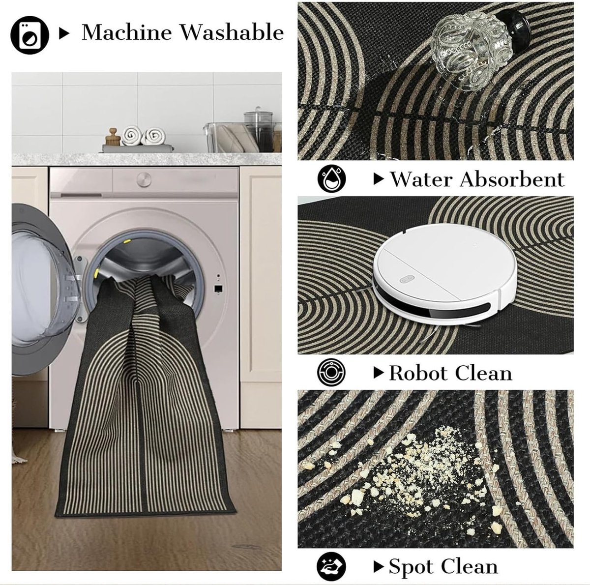 TUKDAK Weven Tapijtloper, voor in de gang, antislip, 80 x 150 cm, wasbaar, keukentapijt, hal, keuken, entree - ShopVlot