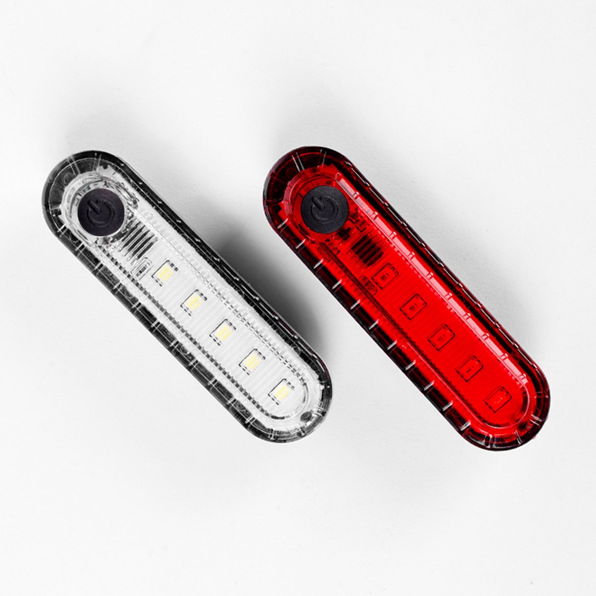 Deze set van 12 oplaadbare LED-fietsachterlichten/navigatielichten via USB is waterdicht en biedt 3 verlichtingsstanden, geschikt voor gebruik 's nachts als achterlichten voor fietsen, kajaks, boten, enz.
