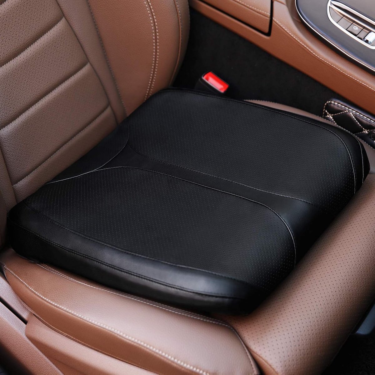 Lederen auto memory foam verhoging zitkussen voor korte mensen rijden, heup (stuitbeen/staartbeen) en onderrug pijnverlichting buttkussens, voor vrachtwagen, SUV, bureaustoel, rolstoel, enz.