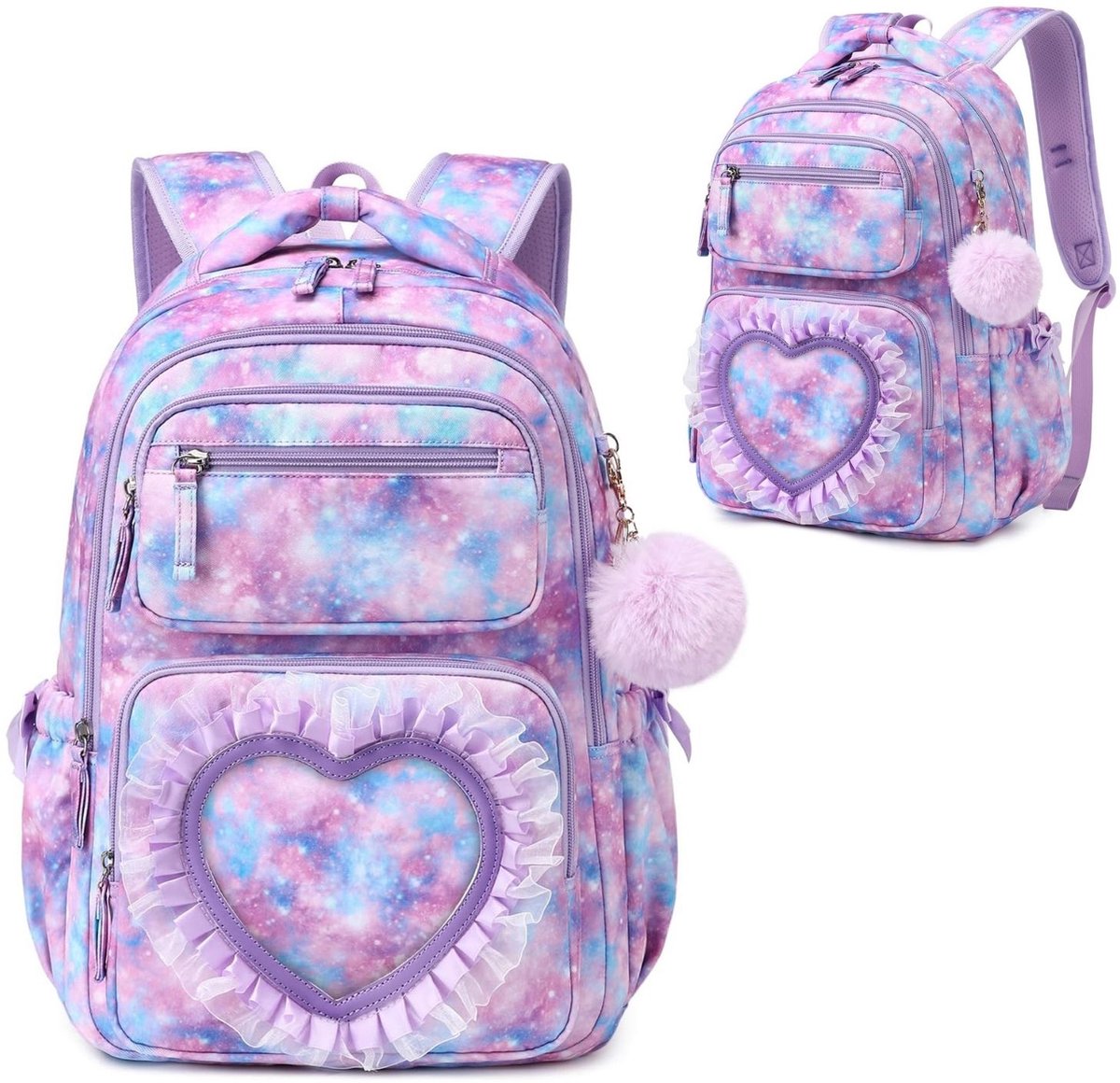 DailySupplies® Boekentas Meisjes Lagere School - Schooltas Eersteleerjaar Groot - 17x44 - Paars