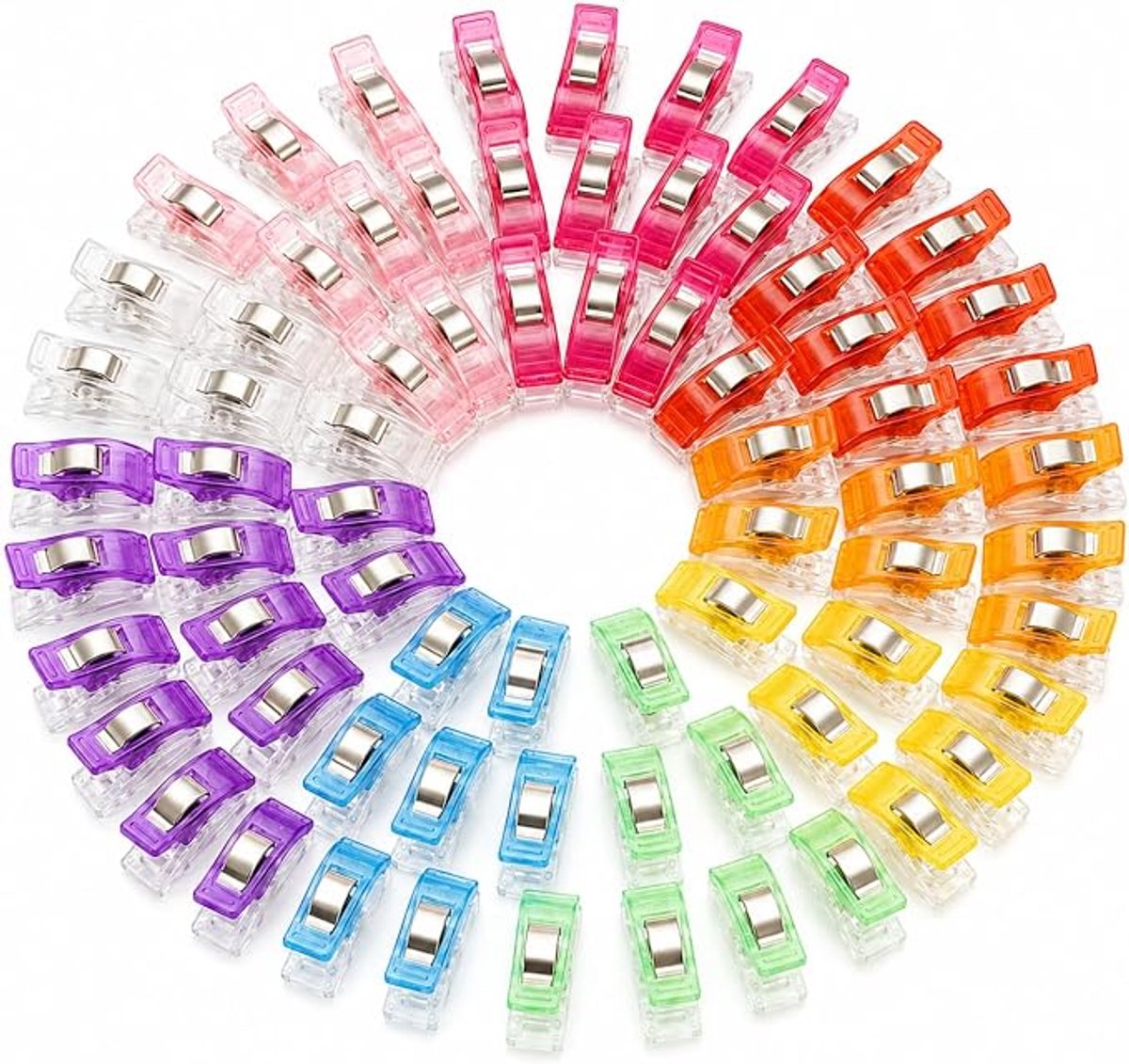 100 stuks‑naaiklem‑kleurige naaiklem voor quilten‑kunststof klem‑willekeurige meerdere kleuren