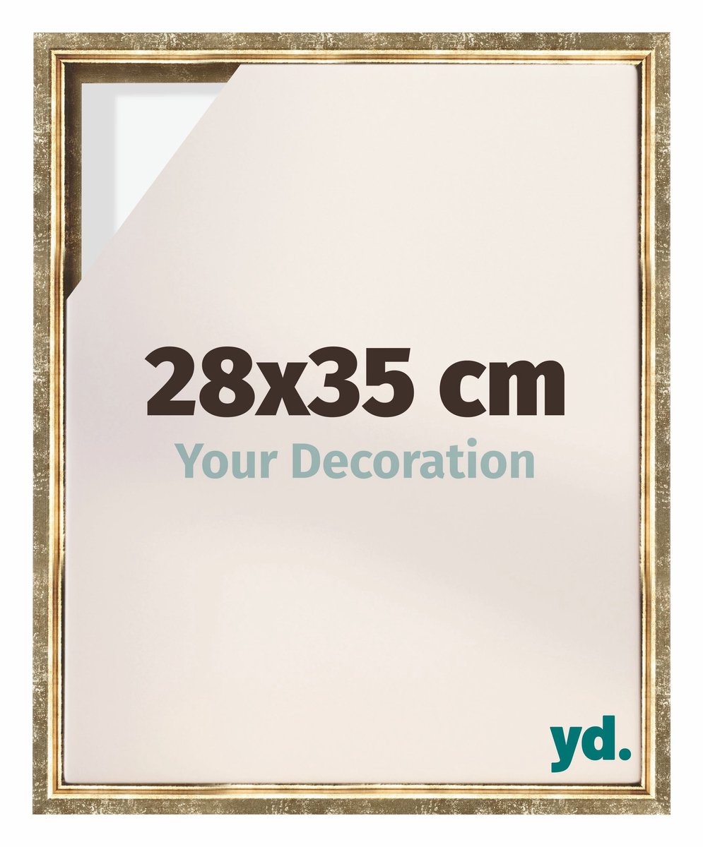 yd. yd, Baklijst 28x35 cm Goud Antiek - Lijst voor Canvasdoek - MDF Lyon
