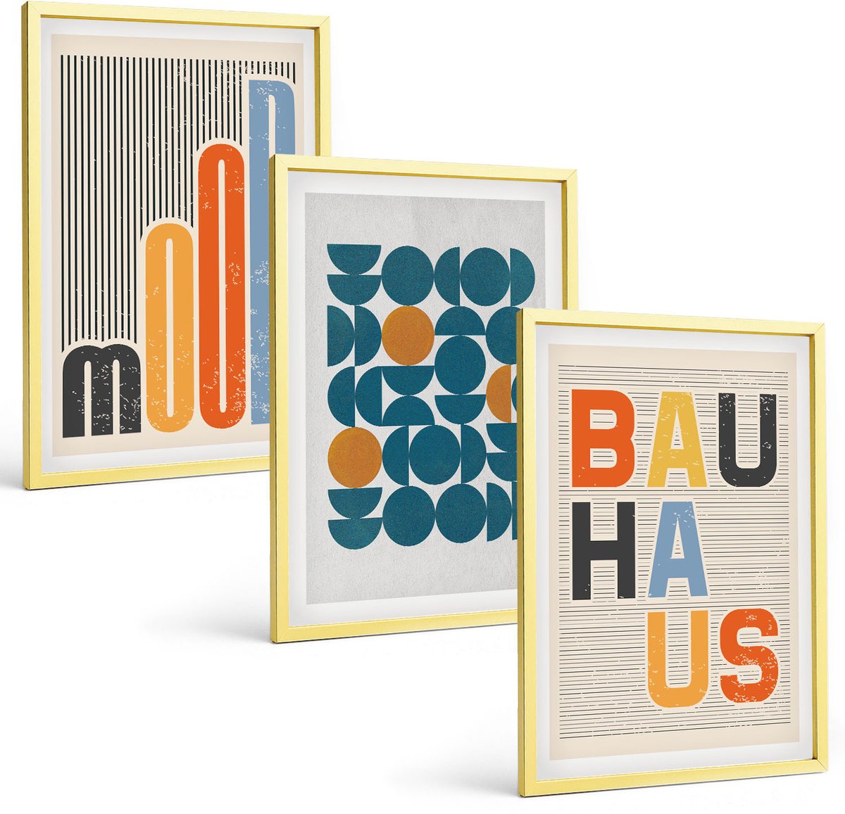 Coloray 3-Delige Schilderij Set - Neonreclames Van De Stad 'S Nachts Stadsgezichten - 40 x 40 cm En 40 x 60 cm - Wanddecoratie - Muurdecoratie - Moderne Interieurdecoratie - Decoratieve Schilderijen