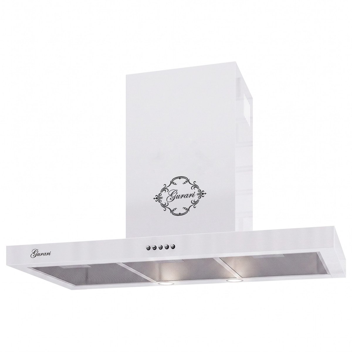 GURARI Wandafzuigkap GCH F 461 WH 9, Afzuigkap 90 cm, in wit, 1000m³/h
