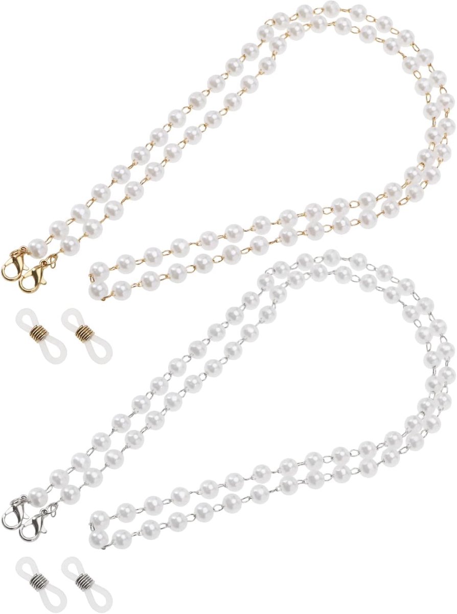 Dailygoods- Brilketting Decoratieve Parels - Brillenkoord Verstelbaar - Brillenkoord Sport - Brillenkoord Dames - Brillenkoord Neopreen - 70 cm Lengte