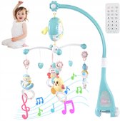 Muziekmobiel Baby - Bedmobiel met Projector en Nachtlamp - 150 Slaapliedjes - 3-Kleurenprojectie - Timer 20/40/60 Min - Met Afstandsbediening