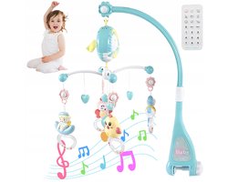 Muziekmobiel Baby - Bedmobiel met Projector en Nachtlamp - 150 Slaapliedjes - 3-Kleurenprojectie - Timer 20/40/60 Min - Met Afstandsbediening