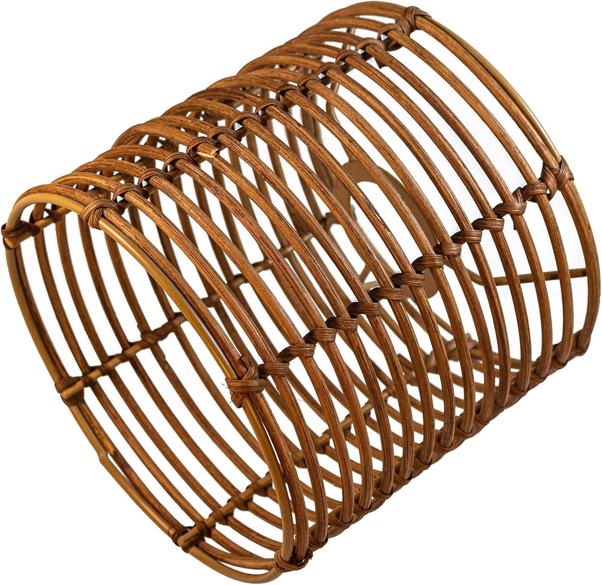 Rotan lampenkap boho, lampenkap voor tafellamp, hang- en staande lamp, alle binnenruimtes, diameter 16 cm (1, bruin rotan)