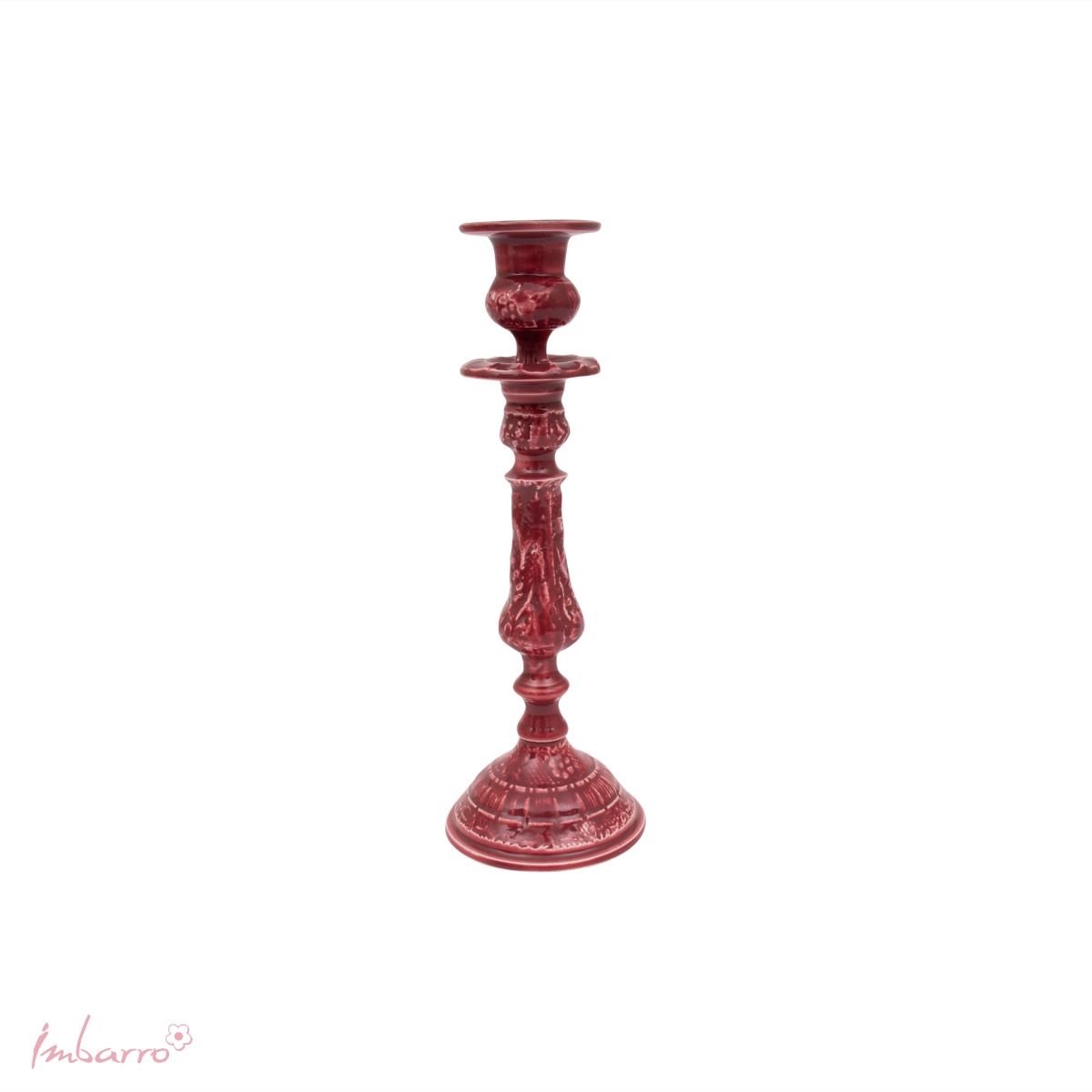 Imbarro Home & Fashion - Kandelaar Dulce Burgundy - Rood - L:8.50 W:8.50 H:25 cm